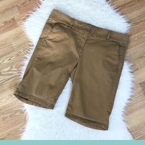 LOFT - Beige Bermuda Roll Shorts